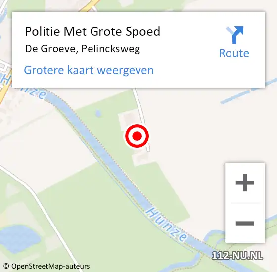 Locatie op kaart van de 112 melding: Politie Met Grote Spoed Naar De Groeve, Pelincksweg op 1 september 2024 20:23