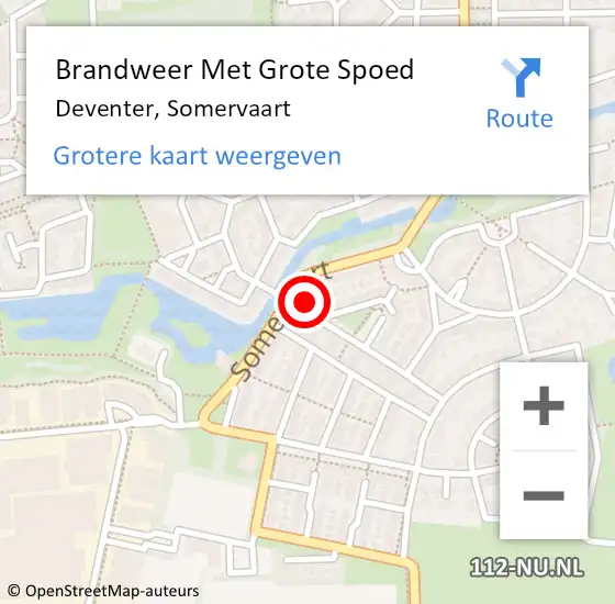 Locatie op kaart van de 112 melding: Brandweer Met Grote Spoed Naar Deventer, Somervaart op 1 september 2024 20:40