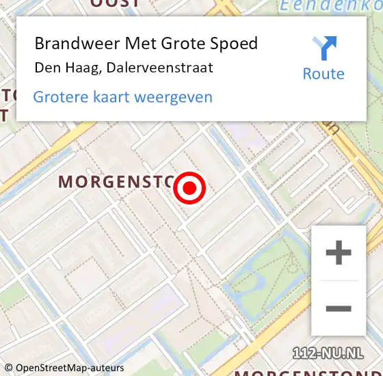 Locatie op kaart van de 112 melding: Brandweer Met Grote Spoed Naar Den Haag, Dalerveenstraat op 1 september 2024 20:41