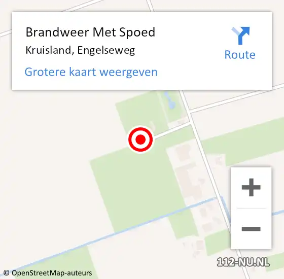 Locatie op kaart van de 112 melding: Brandweer Met Spoed Naar Kruisland, Engelseweg op 1 september 2024 21:07