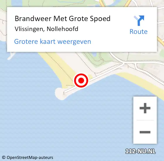 Locatie op kaart van de 112 melding: Brandweer Met Grote Spoed Naar Vlissingen, Nollehoofd op 1 september 2024 22:11