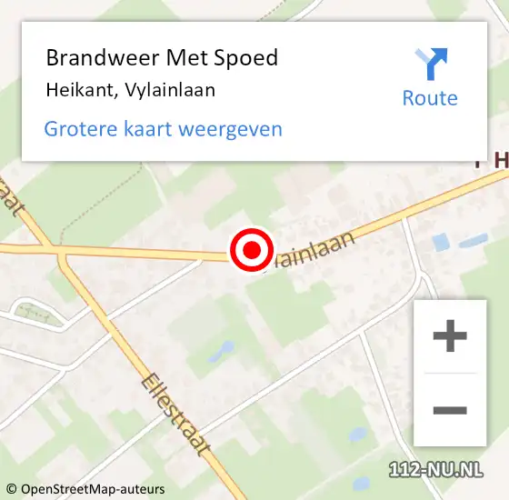 Locatie op kaart van de 112 melding: Brandweer Met Spoed Naar Heikant, Vylainlaan op 1 september 2024 23:07