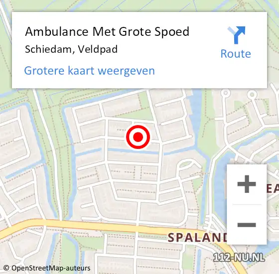 Locatie op kaart van de 112 melding: Ambulance Met Grote Spoed Naar Schiedam, Veldpad op 2 september 2024 00:04