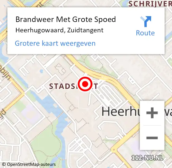 Locatie op kaart van de 112 melding: Brandweer Met Grote Spoed Naar Heerhugowaard, Zuidtangent op 2 september 2024 00:27