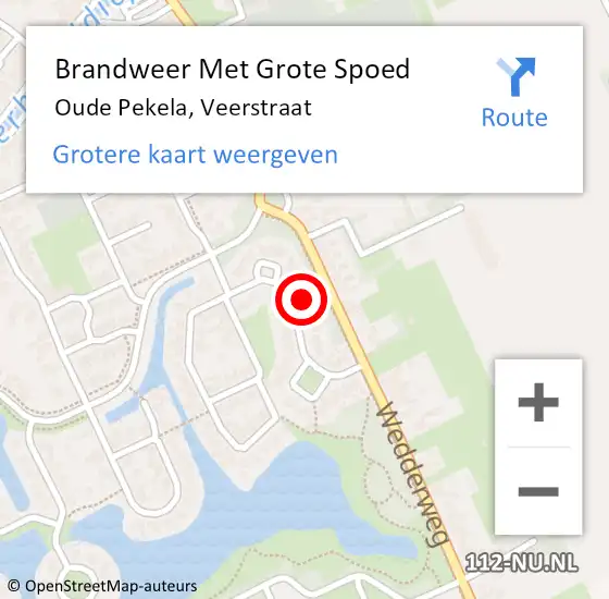 Locatie op kaart van de 112 melding: Brandweer Met Grote Spoed Naar Oude Pekela, Veerstraat op 2 september 2024 00:57