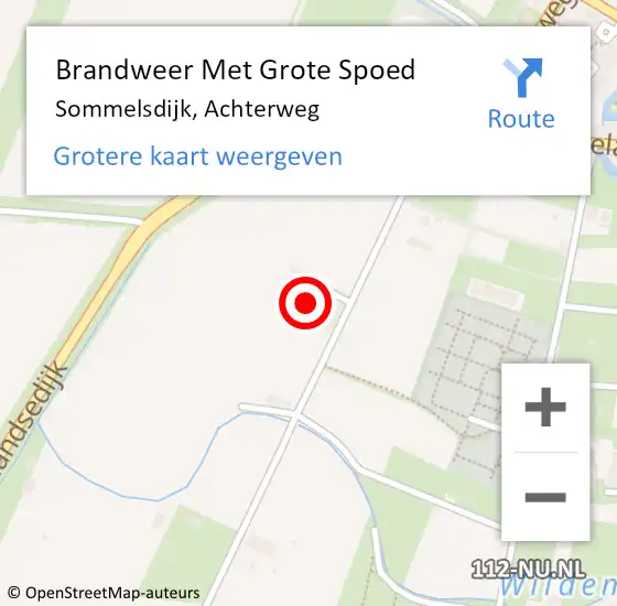 Locatie op kaart van de 112 melding: Brandweer Met Grote Spoed Naar Sommelsdijk, Achterweg op 2 september 2024 01:38