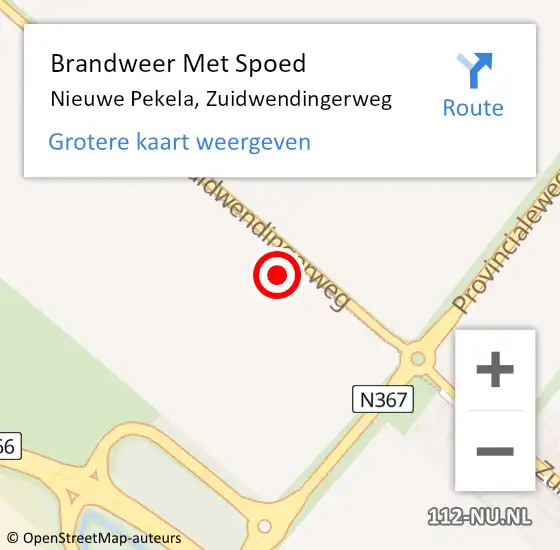 Locatie op kaart van de 112 melding: Brandweer Met Spoed Naar Nieuwe Pekela, Zuidwendingerweg op 2 september 2024 06:32