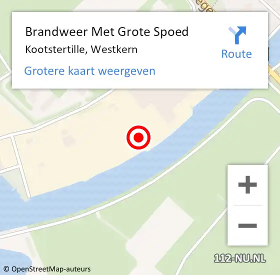 Locatie op kaart van de 112 melding: Brandweer Met Grote Spoed Naar Kootstertille, Westkern op 2 september 2024 07:35