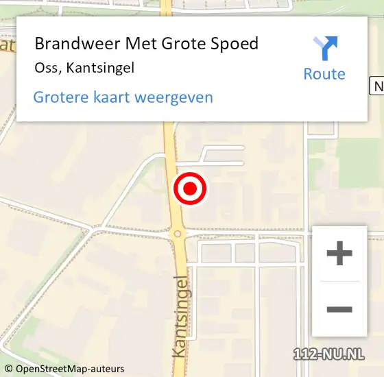 Locatie op kaart van de 112 melding: Brandweer Met Grote Spoed Naar Oss, Kantsingel op 2 september 2024 08:06