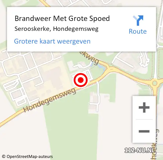 Locatie op kaart van de 112 melding: Brandweer Met Grote Spoed Naar Veere, Hondegemsweg op 2 september 2024 08:42