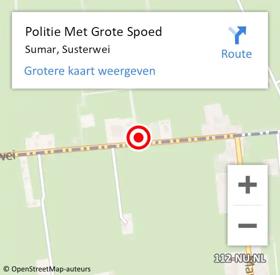 Locatie op kaart van de 112 melding: Politie Met Grote Spoed Naar Sumar, Susterwei op 2 september 2024 09:20