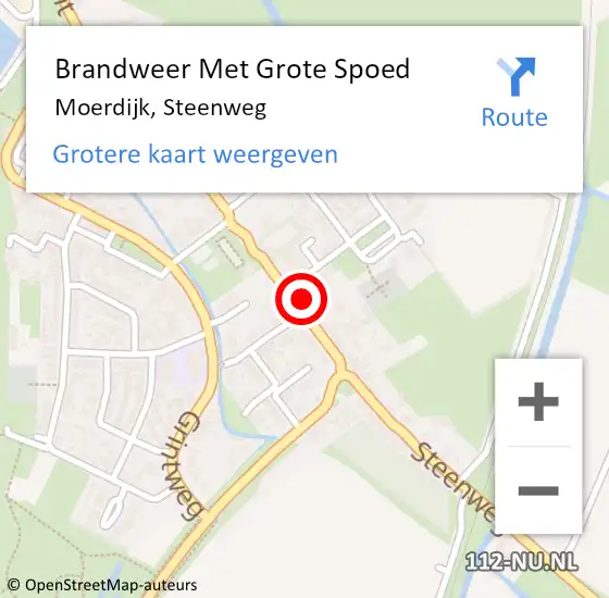 Locatie op kaart van de 112 melding: Brandweer Met Grote Spoed Naar Moerdijk, Steenweg op 2 september 2024 09:25