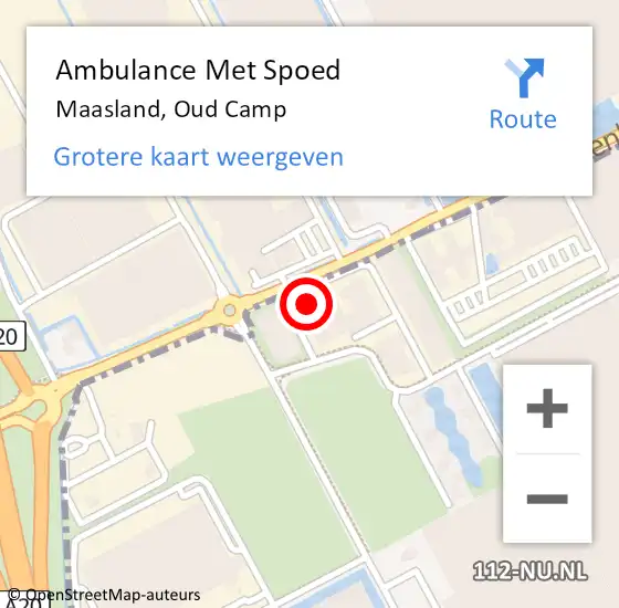 Locatie op kaart van de 112 melding: Ambulance Met Spoed Naar Maasland, Oud Camp op 2 september 2024 09:45