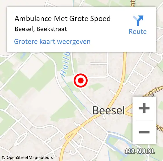 Locatie op kaart van de 112 melding: Ambulance Met Grote Spoed Naar Beesel, Beekstraat op 2 september 2024 10:11