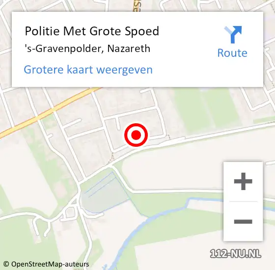 Locatie op kaart van de 112 melding: Politie Met Grote Spoed Naar 's-Gravenpolder, Nazareth op 2 september 2024 10:17