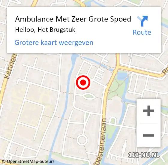 Locatie op kaart van de 112 melding: Ambulance Met Zeer Grote Spoed Naar Heiloo, Het Brugstuk op 2 september 2024 10:55