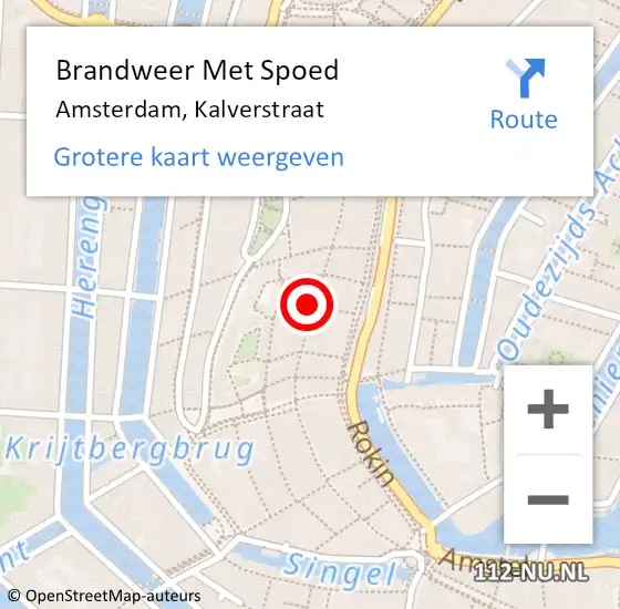 Locatie op kaart van de 112 melding: Brandweer Met Spoed Naar Amsterdam, Kalverstraat op 2 september 2024 11:16