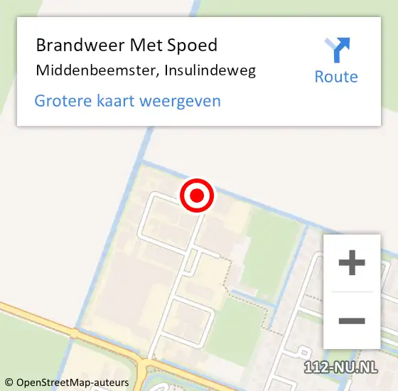 Locatie op kaart van de 112 melding: Brandweer Met Spoed Naar Middenbeemster, Insulindeweg op 2 september 2024 11:18