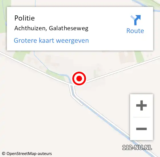 Locatie op kaart van de 112 melding: Politie Achthuizen, Galatheseweg op 2 september 2024 11:26