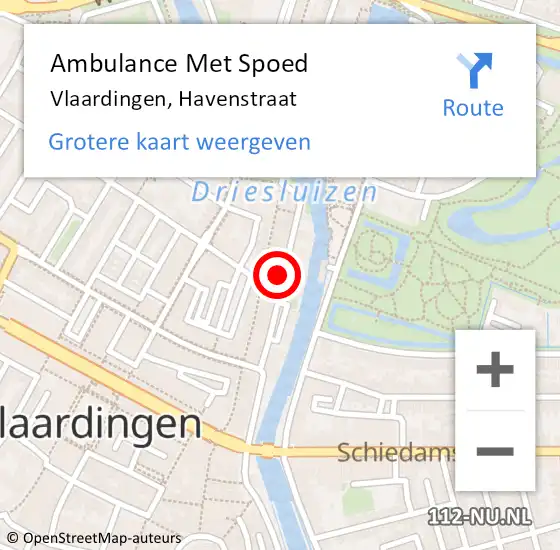 Locatie op kaart van de 112 melding: Ambulance Met Spoed Naar Vlaardingen, Havenstraat op 2 september 2024 11:42