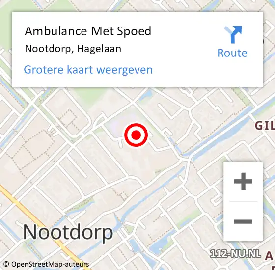 Locatie op kaart van de 112 melding: Ambulance Met Spoed Naar Nootdorp, Hagelaan op 2 september 2024 11:50