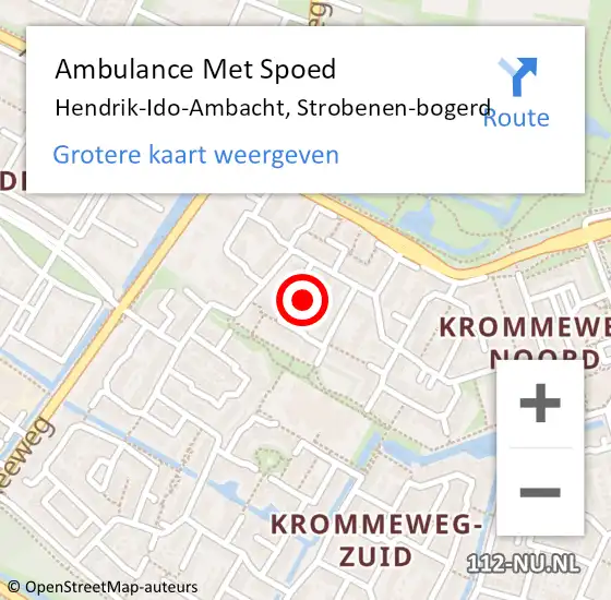 Locatie op kaart van de 112 melding: Ambulance Met Spoed Naar Hendrik-Ido-Ambacht, Strobenen-bogerd op 2 september 2024 11:59