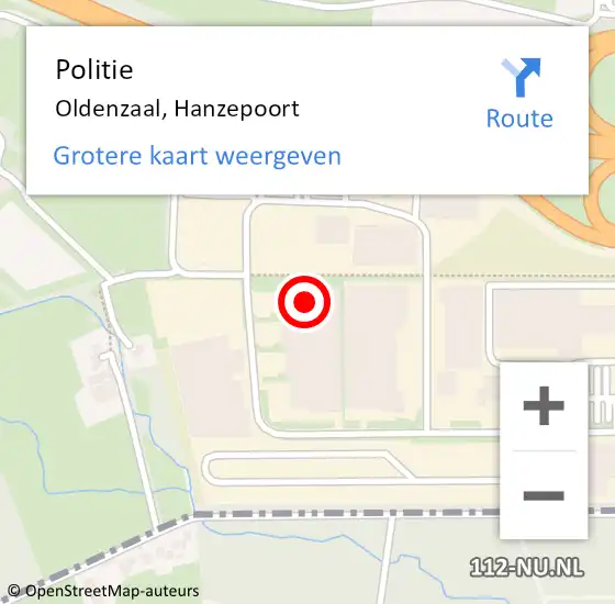 Locatie op kaart van de 112 melding: Politie Oldenzaal, Hanzepoort op 2 september 2024 12:07