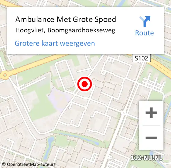 Locatie op kaart van de 112 melding: Ambulance Met Grote Spoed Naar Hoogvliet, Boomgaardhoekseweg op 2 september 2024 12:18