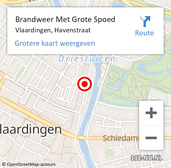 Locatie op kaart van de 112 melding: Brandweer Met Grote Spoed Naar Vlaardingen, Havenstraat op 2 september 2024 12:18