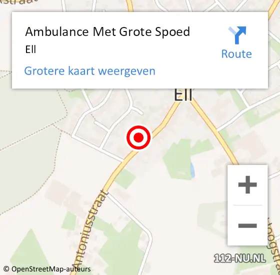 Locatie op kaart van de 112 melding: Ambulance Met Grote Spoed Naar Ell op 2 september 2024 13:30