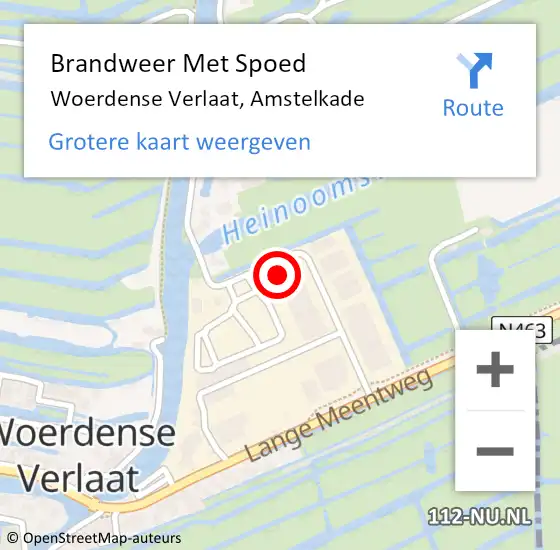 Locatie op kaart van de 112 melding: Brandweer Met Spoed Naar Woerdense Verlaat, Amstelkade op 2 september 2024 14:16