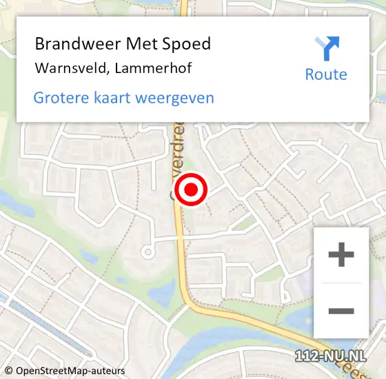 Locatie op kaart van de 112 melding: Brandweer Met Spoed Naar Warnsveld, Lammerhof op 2 september 2024 14:44