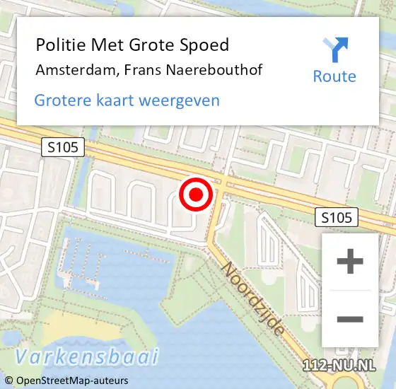 Locatie op kaart van de 112 melding: Politie Met Grote Spoed Naar Amsterdam, Frans Naerebouthof op 2 september 2024 15:01