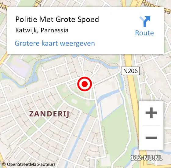 Locatie op kaart van de 112 melding: Politie Met Grote Spoed Naar Katwijk, Parnassia op 2 september 2024 15:14