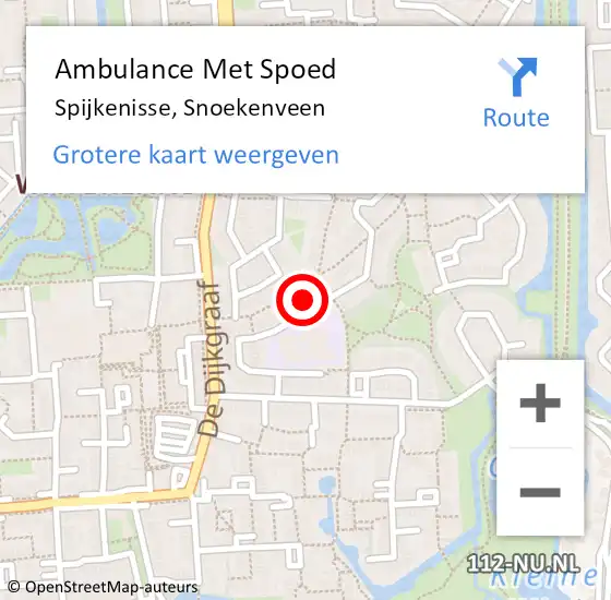 Locatie op kaart van de 112 melding: Ambulance Met Spoed Naar Spijkenisse, Snoekenveen op 2 september 2024 15:18