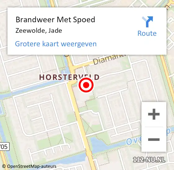 Locatie op kaart van de 112 melding: Brandweer Met Spoed Naar Zeewolde, Jade op 18 oktober 2014 17:13