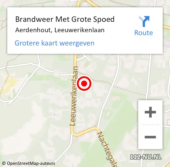 Locatie op kaart van de 112 melding: Brandweer Met Grote Spoed Naar Aerdenhout, Leeuwerikenlaan op 2 september 2024 15:40