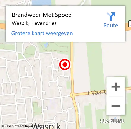 Locatie op kaart van de 112 melding: Brandweer Met Spoed Naar Waspik, Havendries op 2 september 2024 15:47