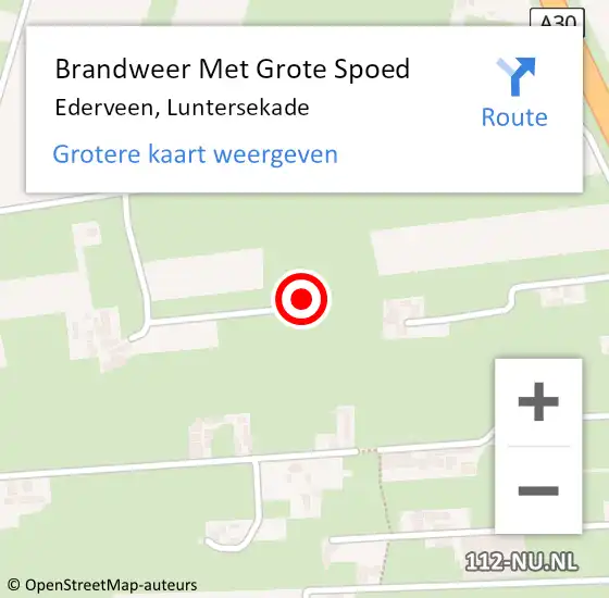 Locatie op kaart van de 112 melding: Brandweer Met Grote Spoed Naar Ederveen, Luntersekade op 2 september 2024 16:26