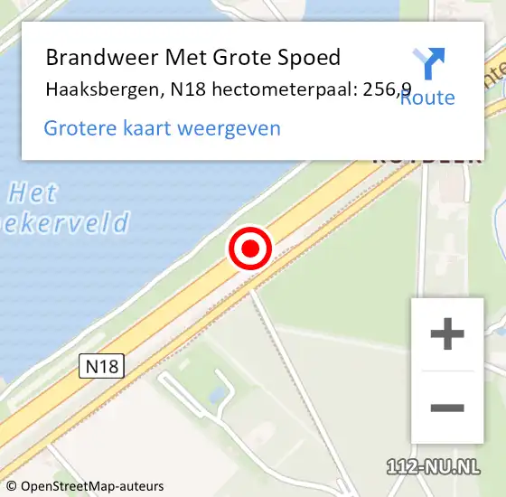 Locatie op kaart van de 112 melding: Brandweer Met Grote Spoed Naar Haaksbergen, N18 hectometerpaal: 256,9 op 2 september 2024 16:28