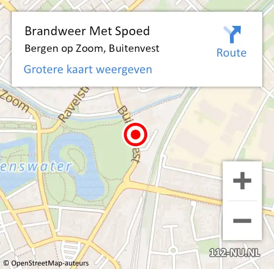 Locatie op kaart van de 112 melding: Brandweer Met Spoed Naar Bergen op Zoom, Buitenvest op 2 september 2024 17:19