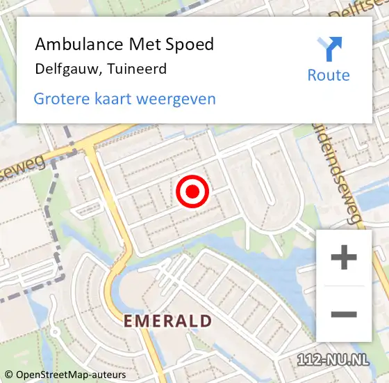 Locatie op kaart van de 112 melding: Ambulance Met Spoed Naar Delfgauw, Tuineerd op 2 september 2024 17:23