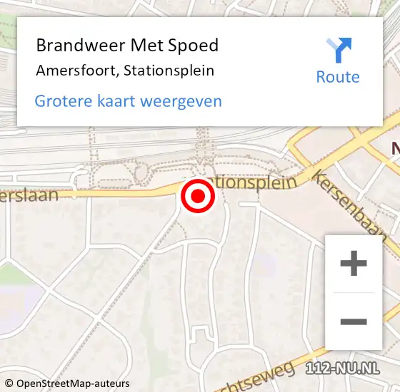 Locatie op kaart van de 112 melding: Brandweer Met Spoed Naar Amersfoort, Stationsplein op 2 september 2024 17:38