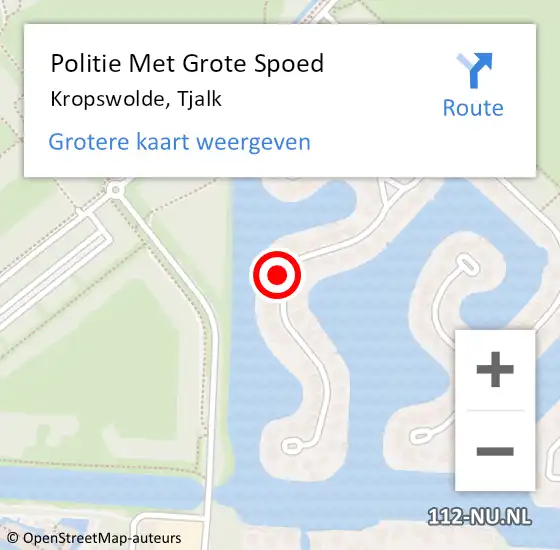 Locatie op kaart van de 112 melding: Politie Met Grote Spoed Naar Kropswolde, Tjalk op 2 september 2024 17:55