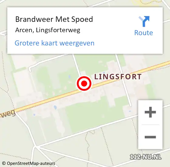 Locatie op kaart van de 112 melding: Brandweer Met Spoed Naar Arcen, Lingsforterweg op 2 september 2024 17:59