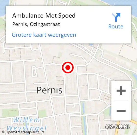 Locatie op kaart van de 112 melding: Ambulance Met Spoed Naar Pernis, Ozingastraat op 2 september 2024 18:25