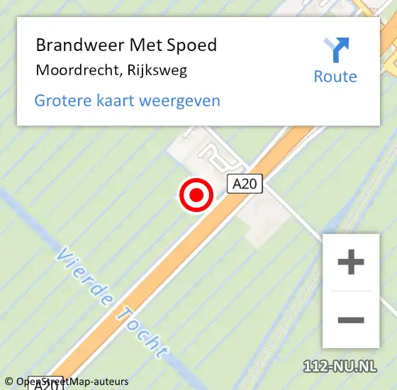 Locatie op kaart van de 112 melding: Brandweer Met Spoed Naar Moordrecht, Rijksweg op 2 september 2024 18:28