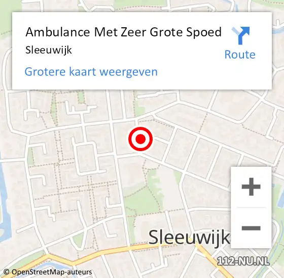 Locatie op kaart van de 112 melding: Ambulance Met Zeer Grote Spoed Naar Sleeuwijk op 2 september 2024 18:30