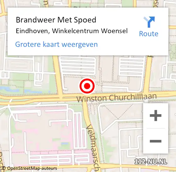 Locatie op kaart van de 112 melding: Brandweer Met Spoed Naar Eindhoven, Winkelcentrum Woensel op 2 september 2024 18:31