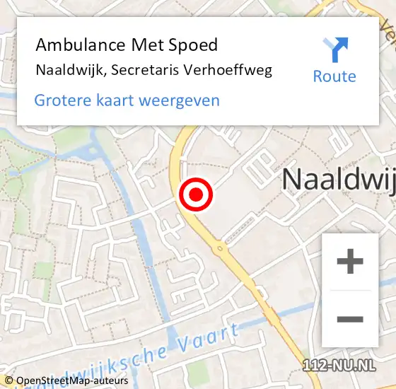 Locatie op kaart van de 112 melding: Ambulance Met Spoed Naar Naaldwijk, Secretaris Verhoeffweg op 2 september 2024 18:40